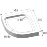 Акриловый поддон 95x95 см BELBAGNO TRAY-BB-R-95-550-15-W
